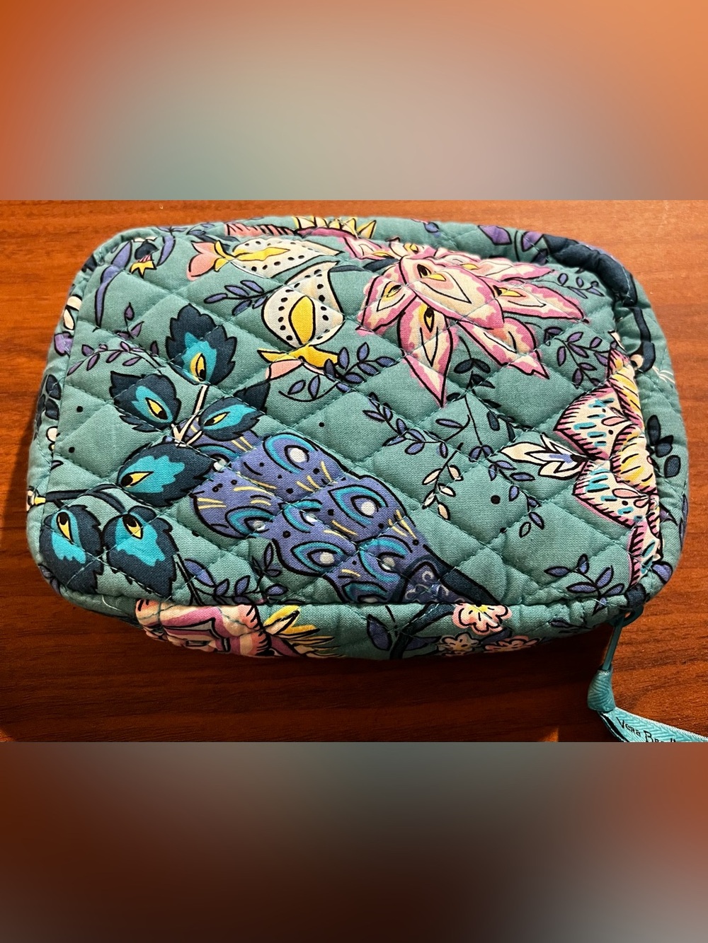 Vera Bradley Peacock Garden Retired Pattern Jewelry Bag Folio Zip Around